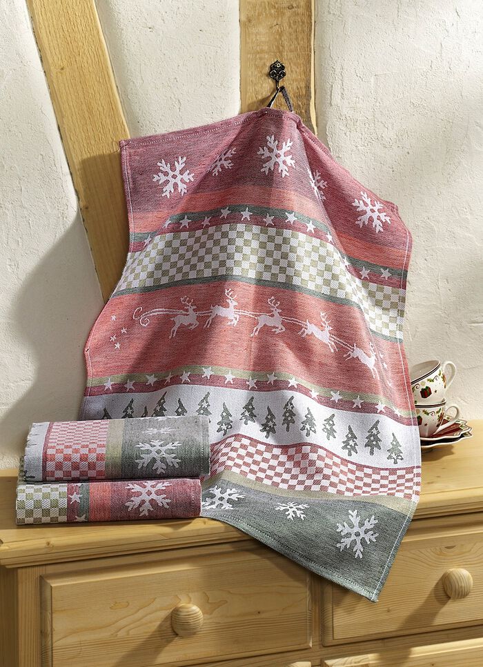 Geschirrt&uuml;cher, 3er-Set, mit Hirschmotiven 