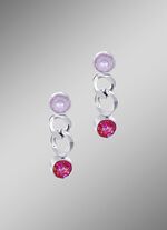 Ohrstecker mit Kristallen in Pink 