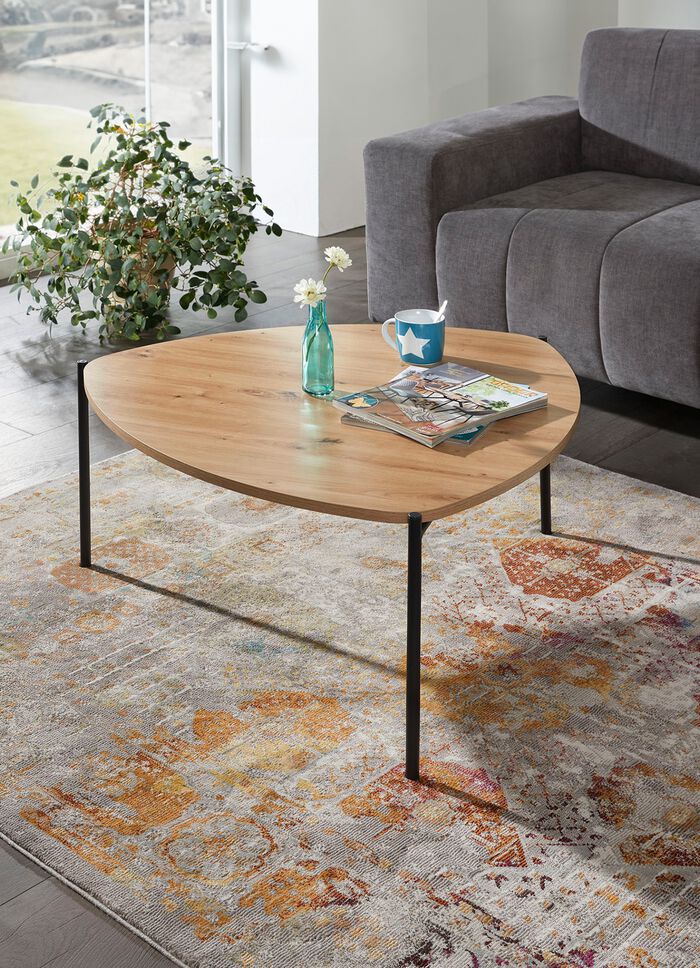 Couchtisch im Loft-Design mit Metallgestell WILDEICHE