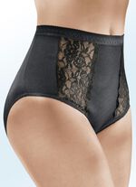 Fünferpack Slips mit elastischen Spitzeneinsätzen 3X SCHWARZ, 2X WEISS