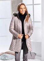 Kurzmantel mit abnehmbarem Kunstpelz-Besatz CAPPUCCINO