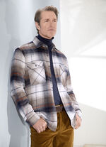 «Milano Italy»-Overshirt ECRU-MARINE-TERRAKOTTA KARIERT