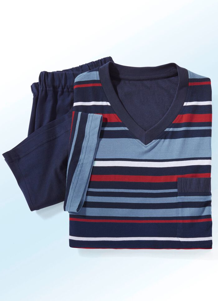 Zweierpack Shortys mit V-Ausschnitt und garngef&auml;rbtem Ringeldessin 