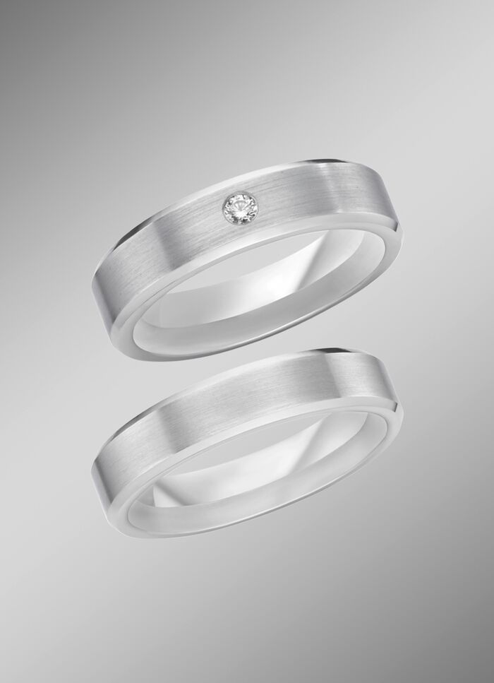 Mattierter Trauring in Silber 925/- fein 