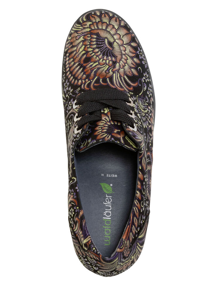 Waldläufer, bequemer Damen-Trotteur, Weite H, mit herausnehmbarem Fussbett SCHWARZ-BUNT