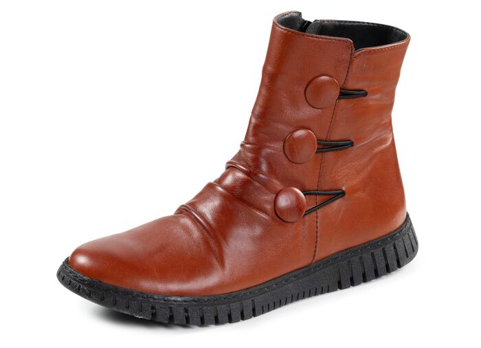 Gemini Stiefelette mit Raffung und dekorativen Kn&ouml;pfen 