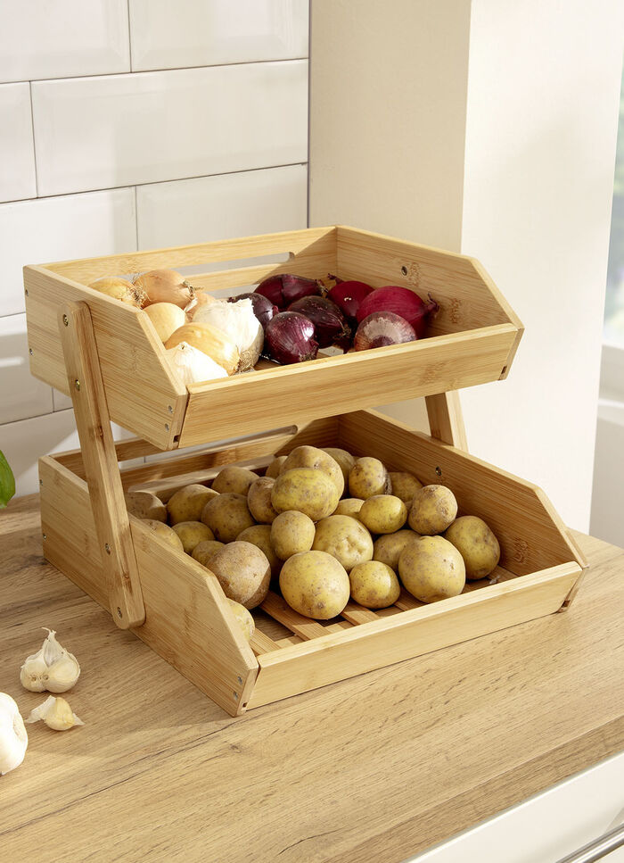 Obst- und Gemüse-Regal aus Bambus 