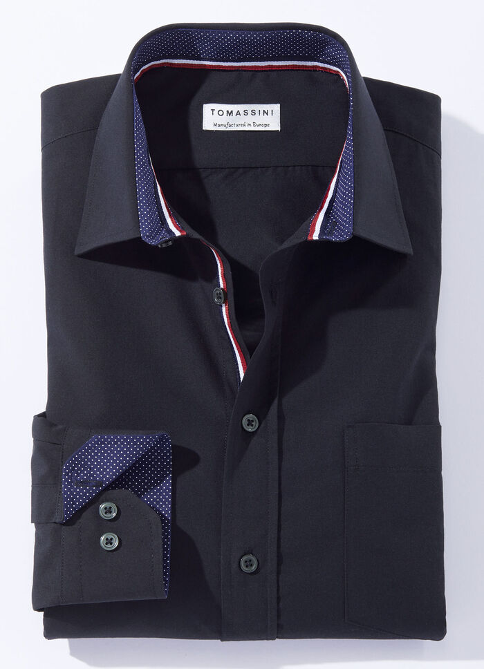 Hemd in 4 Farben mit Brusttasche SCHWARZ