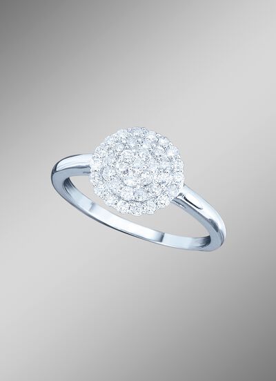 Hochwertig ausgefasster Damenring mit Brillanten 