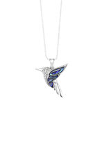 Zauberhafter Kolibri-Anhänger mit Zirkonia und Abalone-Perlmutt 