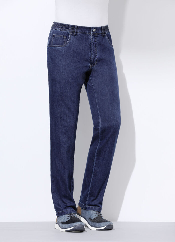 Jeans mit Gummibund in 3 Farben DUNKELJEANS