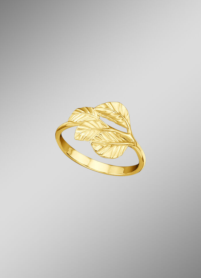 Massiver Damenring Bl&auml;tterzweig 