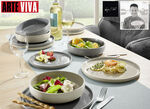 Arte Viva 12-teiliges Tafel-Service aus Markensteinzeug BEIGE