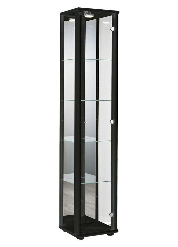 Vitrine, 1-türig, mit LED-Beleuchtung SCHWARZ