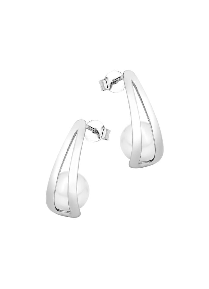 Moderne Ohrstecker mit Süsswasser-Zuchtperlen 