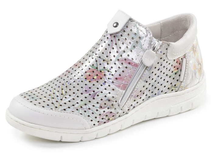 ELENA EDEN, sommerliche Damen-Boots, Weite H, mit herausnehmbarem Fussbett ECRU-BUNT