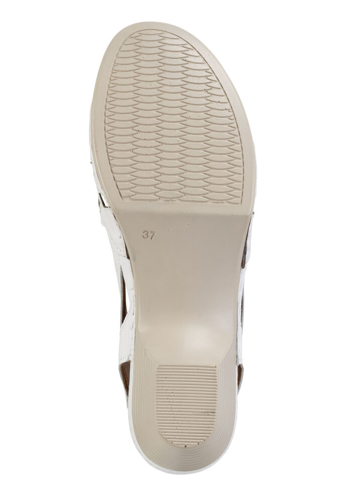 Gemini, klassische Damen-Sandaletten, Weite G, aus Leder WEISS