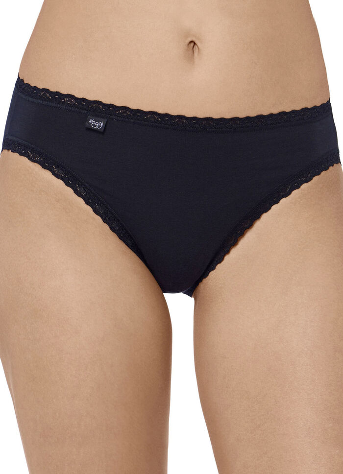 Sloggi 24/7 Dreierpack Slips mit Spitzenbandabschlüssen SCHWARZ