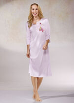 Zweierpack Nachthemden, 3/4-lange Ärmel mit Knopfleiste 