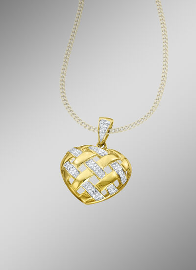 Herz-Anhänger mit Diamanten 