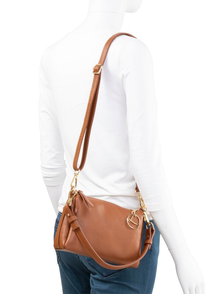 Laurina, Mini-Tasche, Damen, mit abnehmbarem, verstellbarem Umh&auml;ngeriemen COGNAC