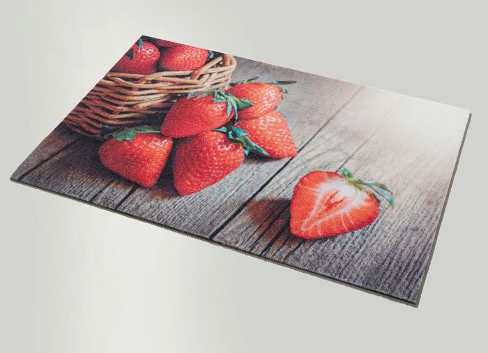 Fussmatte mit Erdbeermotiv 