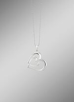 Romantischer Doppelherz-Anh&auml;nger in Silber 925/- fein 