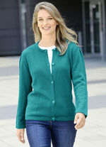 Strickjacke mit Raffungen 