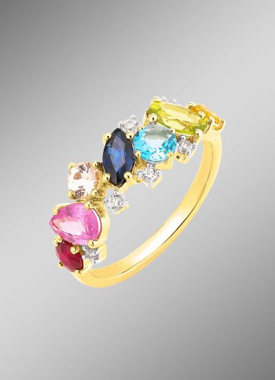 Damenring mit echten Edelsteinen 