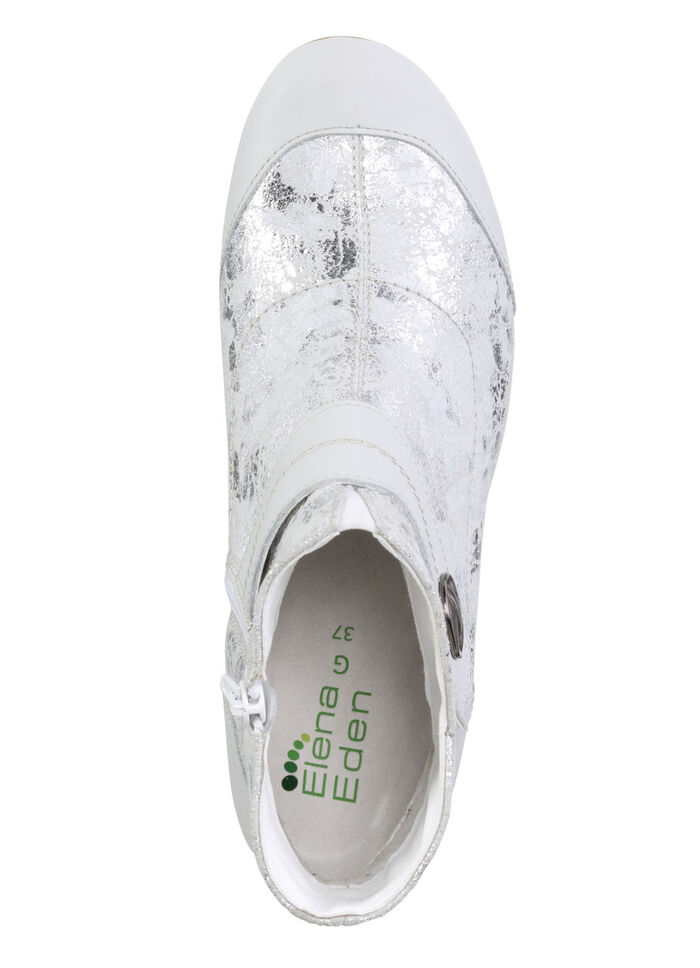 ELENA EDEN, elegante Damen-Stiefeletten, Weite G, mit herausnehmbarem Fussbett EISGRAU-SILBER