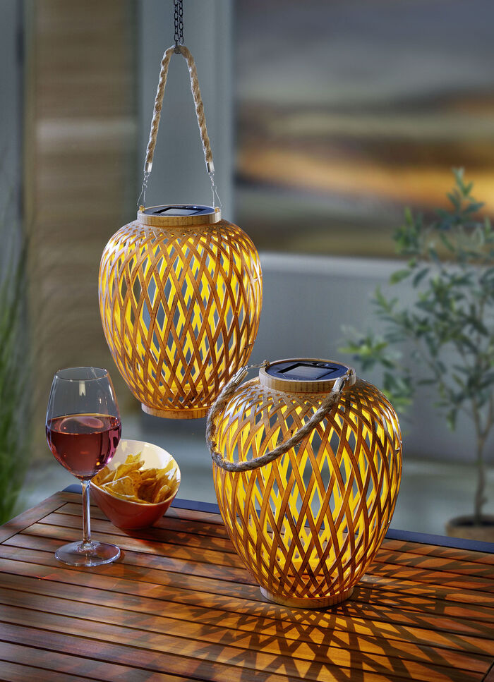 Solar-Korblaterne aus Kunststoff, 2er-Set 