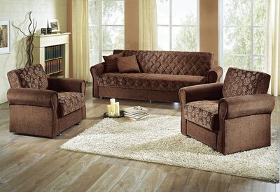 3-teilige Polstergruppe mit Bettkasten 