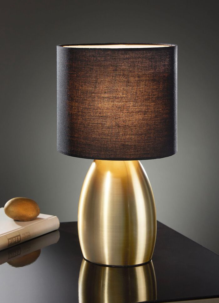 Moderne Tischlampe mit Standfuss aus Metall SCHWARZ-GOLD