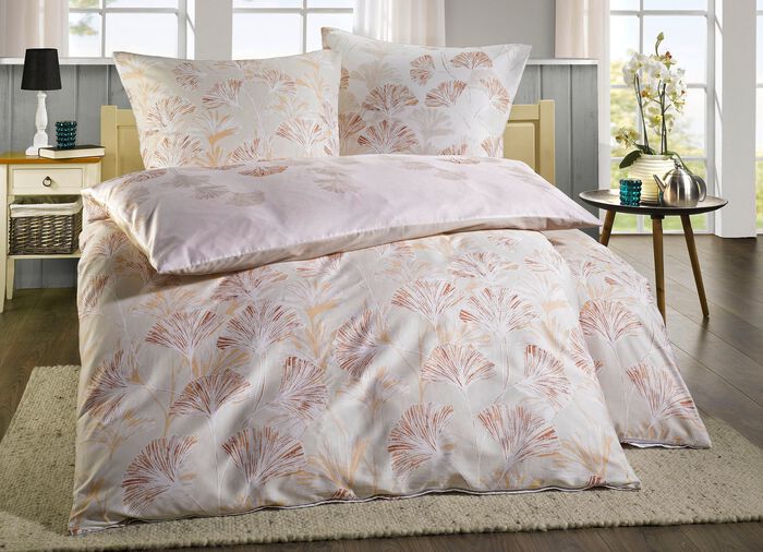 Feinbiber Bettw&auml;schegarnitur aus dem Hause Biberna BEIGE