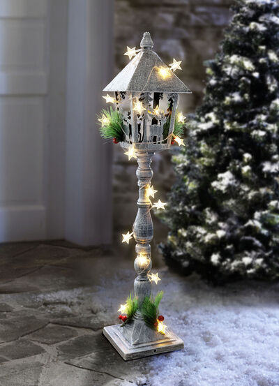 Metall-Laterne mit Timerfunktion 