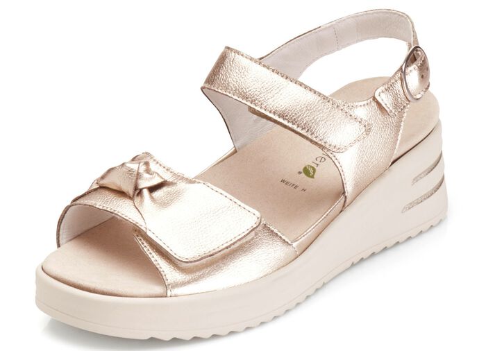 Waldl&auml;ufer Sandale mit zwei praktischen Klettspangen MATTGOLD