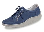 Waldläufer Schnürschuh mit edlen Metallicleder-Einsätzen JEANSBLAU