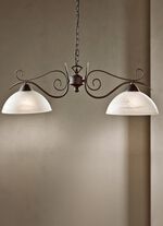 Pendellampe, 2-flammig, mit Gestell aus rostfarbenem Stahl 