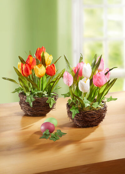 Tulpen im Weidekorb, , large