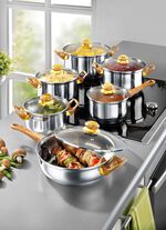 Topf-Set aus Edelstahl, 12-teilig 