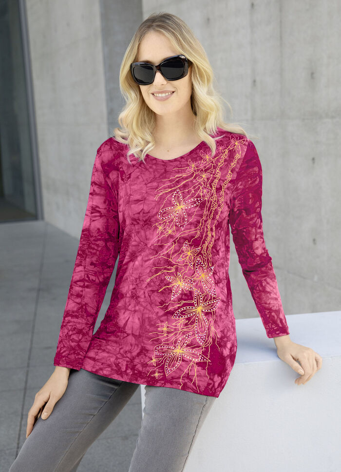 Interessantes Shirt in Batikoptik in 3 Farben BORDEAUX BATIK