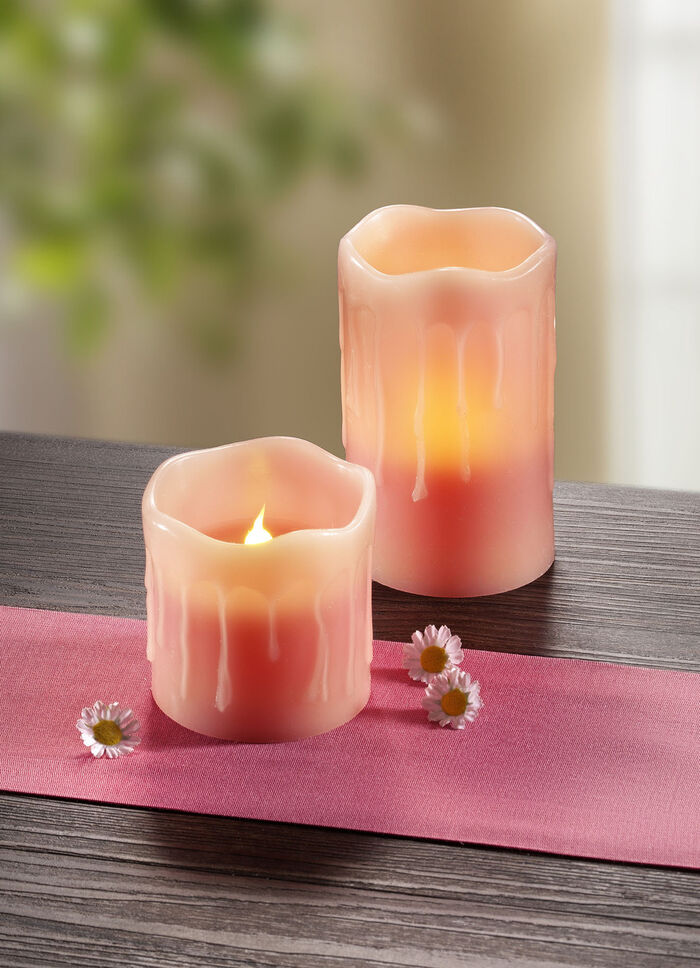 LED-Echtwachszerzen mit Duft ROSE