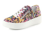 Waldläufer Sneaker mit Streuglitzer und Leo-Druck, 