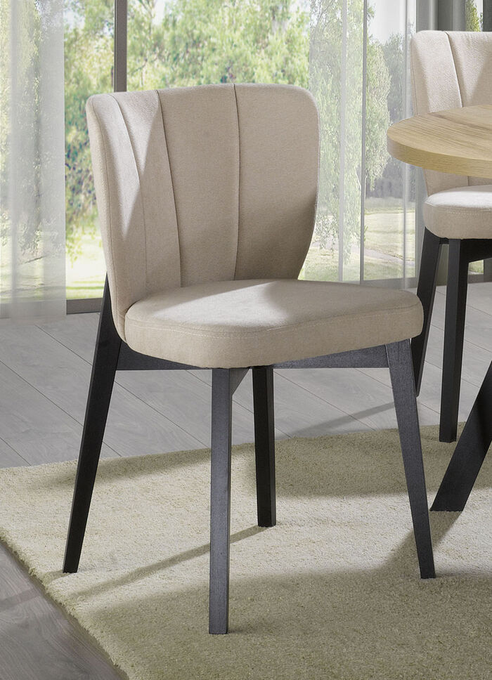Esszimmermöbel Tulip mit Textilbezug BEIGE-SCHWARZ