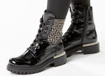 Rieker, stylische Damen-Stiefeletten, Winterschuhe, mit Reißverschluss SCHWARZ-GOLD