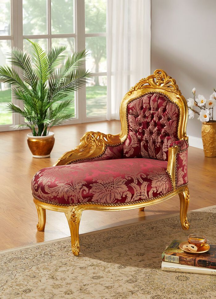 R&eacute;camiere mit Massivholzgestell ROT