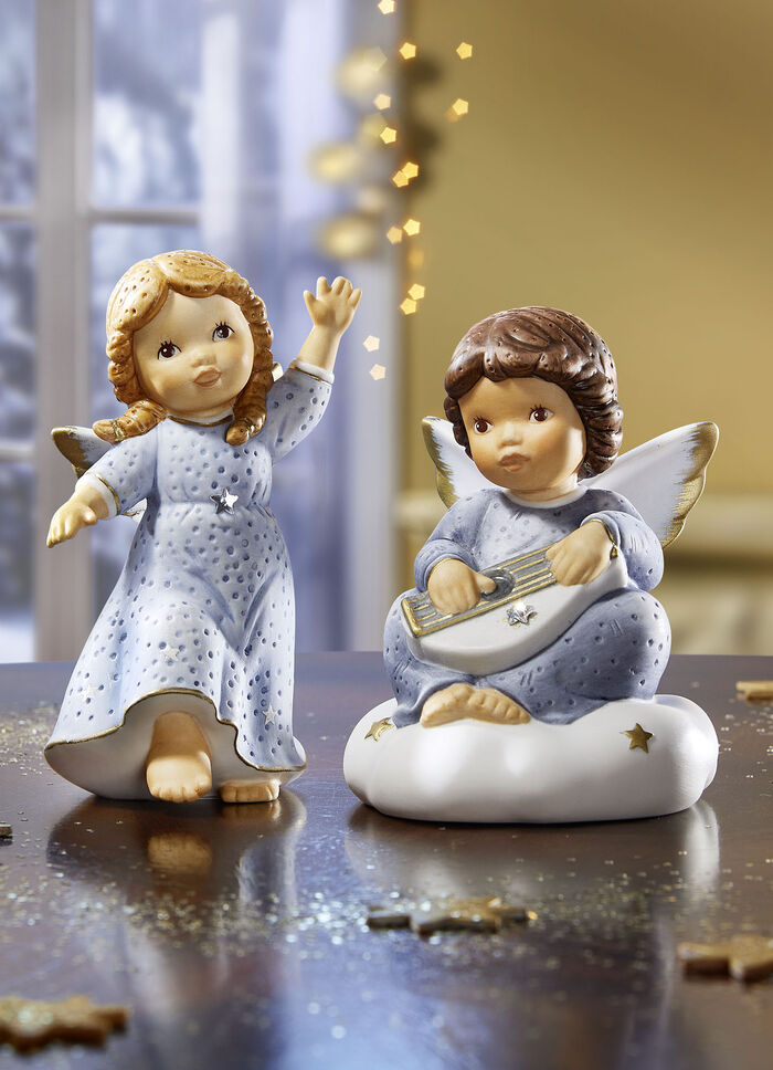 Engel aus Porzellan aus dem Hause Goebel BLAU