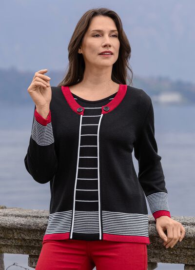 Pullover in Doppel-Optik 