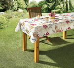 Wachstuch-Tischserie mit Blumen-Motiven 