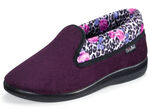 Hausschuh mit anatomisch geformten Fussbett AUBERGINE-BUNT